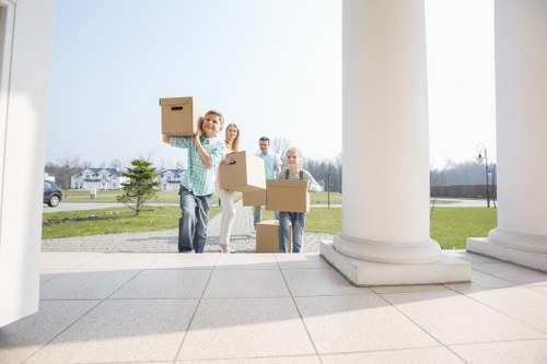 Packed household items ready for transport during a local house move
