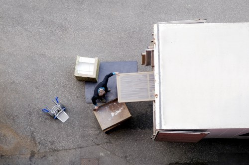 Packed boxes and furniture ready for local removals in Belsize Park