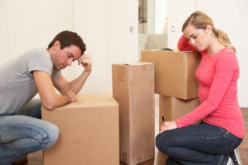 Removal van loading items from a Belsize Park property