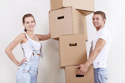 Packing materials and protected furniture ready for a home removal