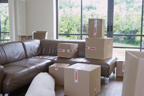 Prepared moving boxes and labelled packing supplies for a local relocation