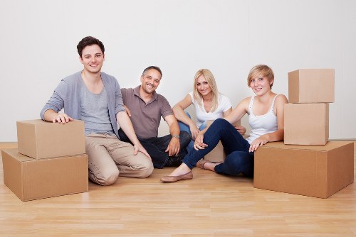Team preparing an office move in north-west London