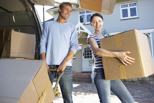 Moving truck used for residential and small business relocation in Belsize Park